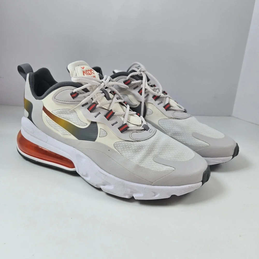 Nike Air Max 270 React Mens 11 White Grey Red CD6615-100 Sneakers Running Shoes